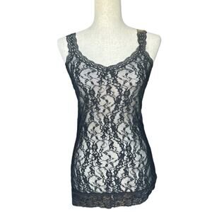 DKNY Black Lace Stretch Camisole Tank Top Size L